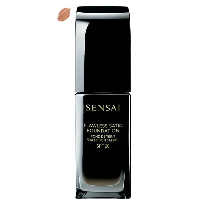 Sensai Flawless Satin Foundation SPF20 in 103 Sand Beige, 30ml bottle, showcasing smooth, satin-finish makeup from Jag Couture London.