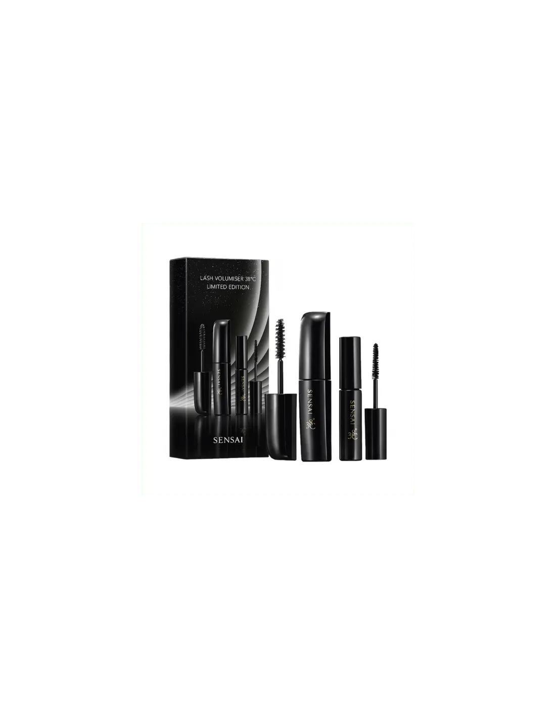 Jag Couture London New York Sensai Mascara Lash Volumiser 38 mini lash lengthener showing the sleek mascara tube.