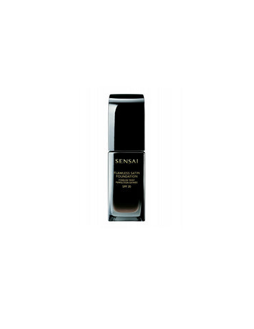 Sensai Sen Maq Flawless Satin Foundation F20 in 30ml bottle, showcasing smooth, satin finish, by Jag Couture London New York.