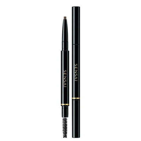 Jag Couture London Sensai Styling Eyebrow Pencil in 03 Taupe Brown, a close-up of the brow pencil with its sleek design and taupe shade.