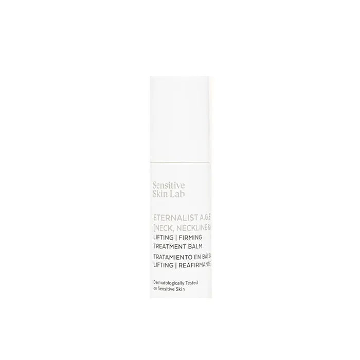 Sensilis Eternalist A.G.E. neck, neckline, and arms firming lifting treatment in 50ml jar, designed to improve skin firmness and elasticity.
