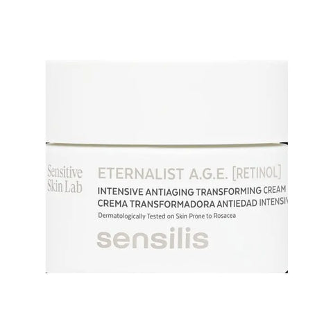 Sensilis Eternalist Age Retinol Transforming Anti-Ageing Cream in 50ml jar, smooth texture, suitable for mature skin.