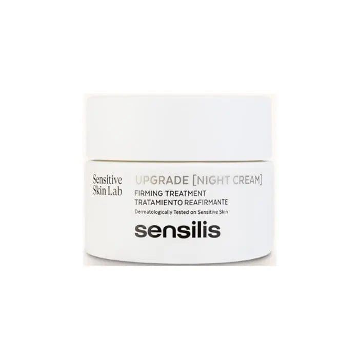 Jag Couture London New York Sensilis Upgrade Firming Night Cream 50ml jar with sleek packaging and cream inside.
