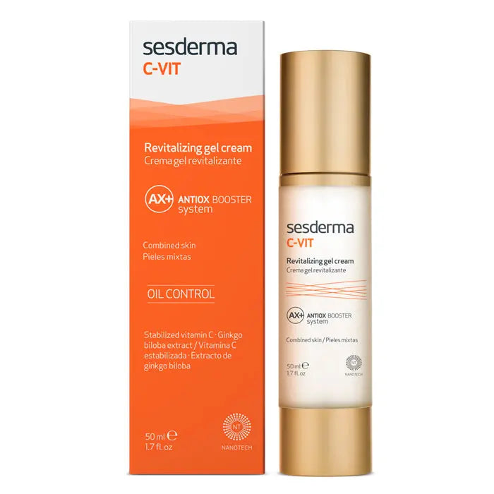 Sesderma C Vit Revitalizing Gel Cream in 50ml jar, featuring brightening skincare with vitamin C, by Jag Couture London New York