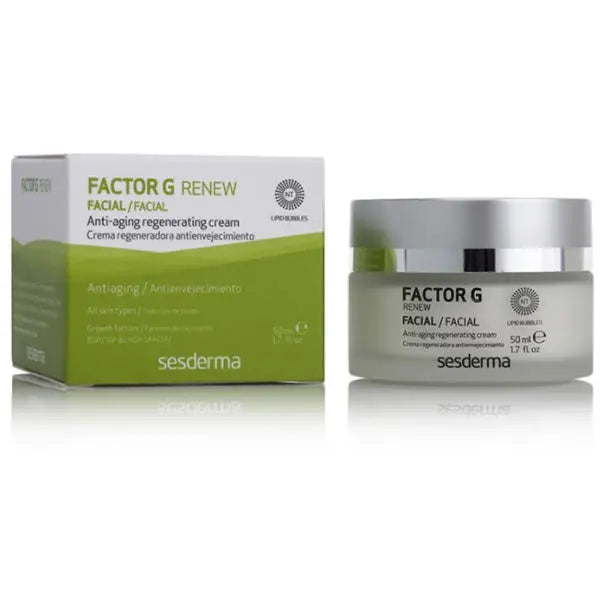 Sesderma Factor G Renew anti-aging regenerating cream in a 50ml jar, designed for youthful skin.