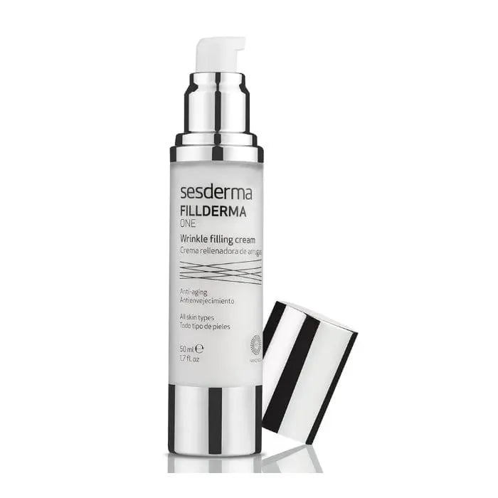 Sesderma Fillderma One wrinkle filling cream jar, 50ml, with a sleek design, from Jag Couture London New York.