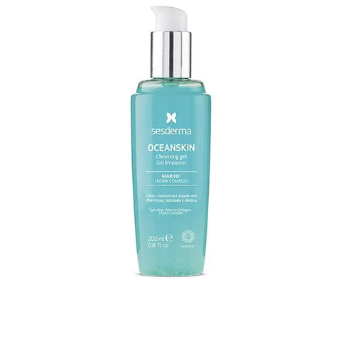 Sesderma Oceanskin Cleansing Gel 200ml, a gentle facial cleanser from Jag Couture London - New York, shown in a clear bottle.