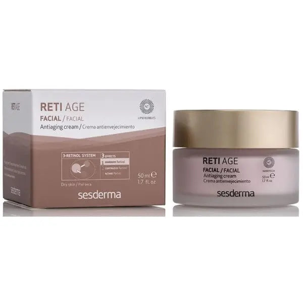 Sesderma Reti Age anti-aging cream in 50ml jar, displayed with sleek packaging, from Jag Couture London New York.