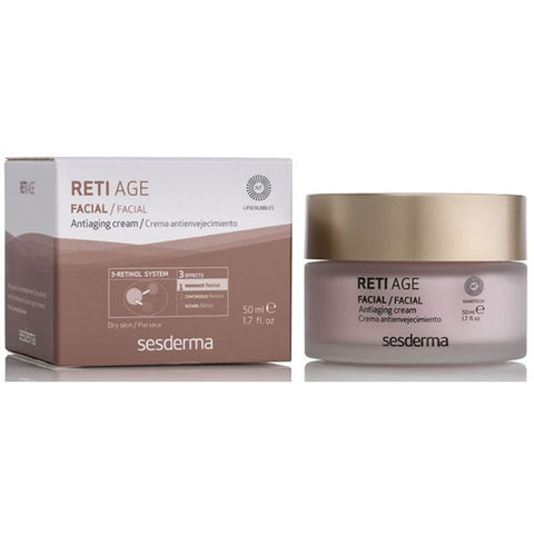 Sesderma Reti Age anti-aging cream in 50ml jar, featuring a sleek container with the Jag Couture London - New York branding.