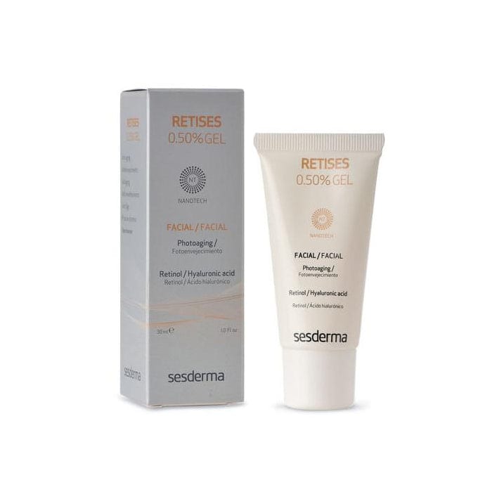 Sesderma Retises Nano 0.5% Lipoceutical Gel in 30ml tube, shown with sleek packaging and applicator for skin renewal.