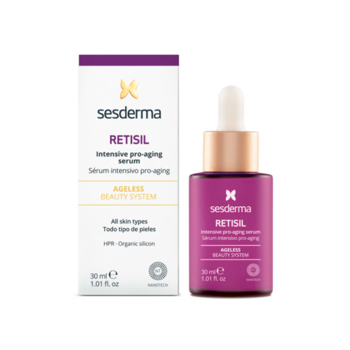 Sesderma Retisil Intensive Serum in 30ml bottle, displayed with sleek packaging from Jag Couture London-New York.