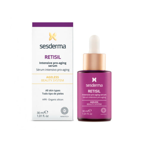 Sesderma Retisil Intensive Serum in 30ml bottle, displayed with sleek packaging from Jag Couture London-New York.