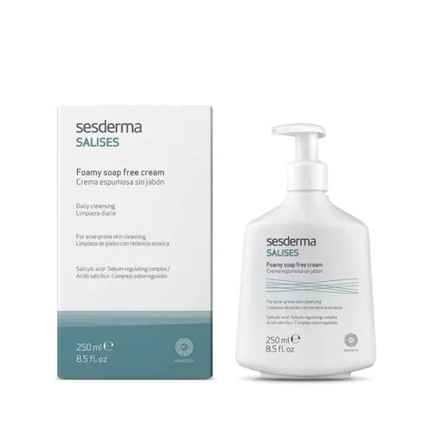 Sesderma Salises Crema Espumosa Sin Jabón in 250ml bottle, unisex facial cleansing foam from Jag Couture London New York.