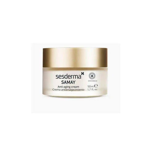 Sesderma Samay anti-aging cream for sensitive skin, 50ml, with a sleek jar, designed for women to nourish and protect delicate skin.