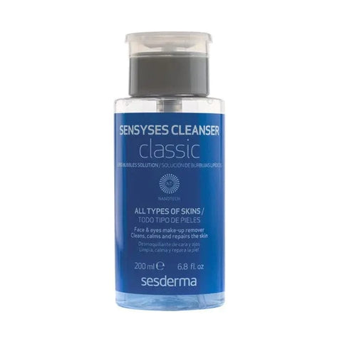 Sesderma Sensyses Cleanser Classic makeup remover in a 200ml bottle, shown with its sleek packaging and label.