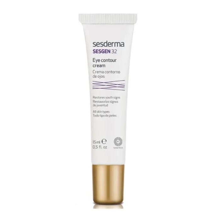 Sesderma Sesgen 32 Eye Contour Cream in a 15ml jar, featuring smooth eye area cream with a sleek container.