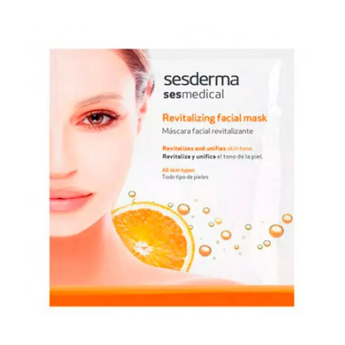 Sesderma Sesmedical revitalizing facial mask by Jag Couture London New York, showing a white, hydrating sheet mask on a model's face.