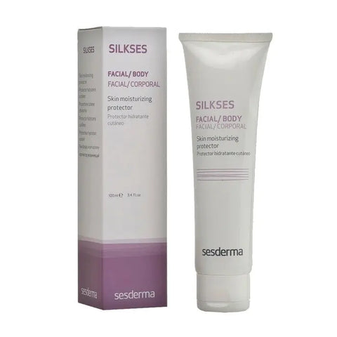 Sesderma Silkses Skin Moisturizing Protector 100ml bottle with pump, designed to hydrate and protect skin naturally.