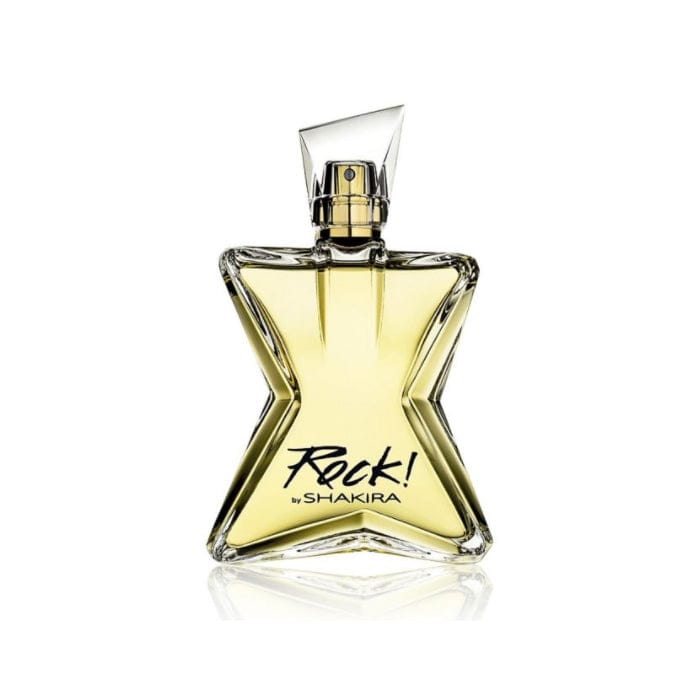 Shakira Rock by Shakira Eau de Toilette spray 80ml bottle with a sleek, modern design, showcasing the fragrance packaging.