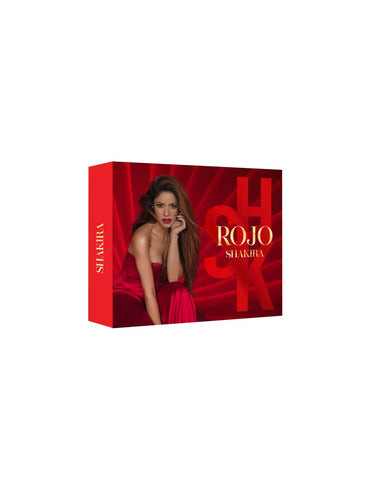 Shakira Rojo EP 50 Vap Body Coff by Jag Couture London New York, featuring a detailed view of the vibrant red dress with intricate design.