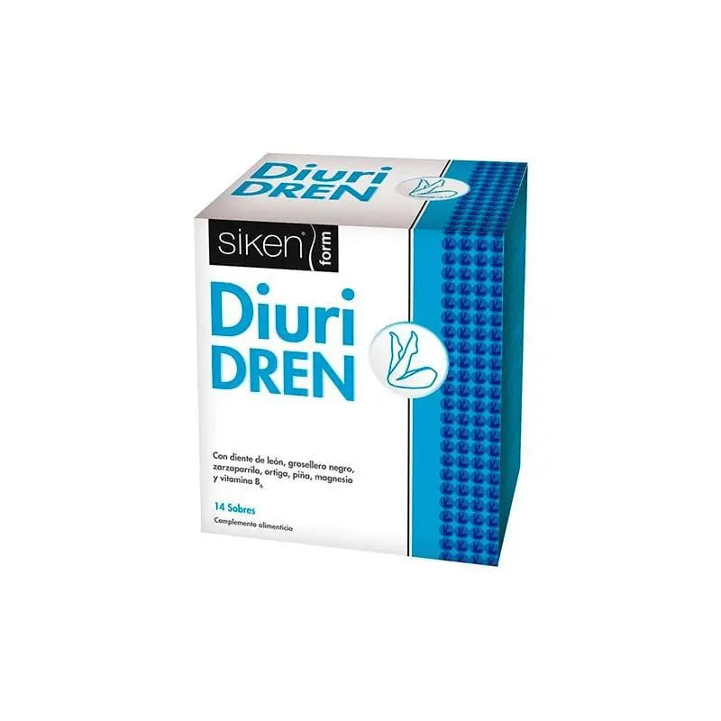 Siken Form Diuridren 14 sachets by Jag Couture London - New York, showing the box with 14 sachets for fluid management.