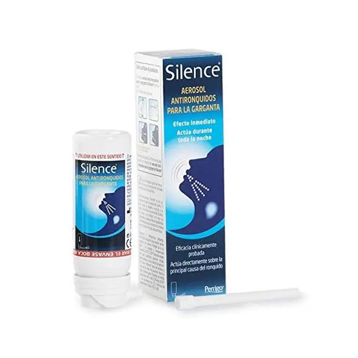 Silence Anti-Snoring Solution Oral Spray by Jag Couture London, 50ml bottle showing the product and packaging.