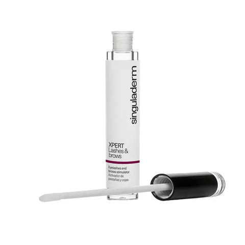 Jag Couture London Singuladerm Xpert Eyelashes and Eyebrows 4ml, brow and eyelash serum bottle on a white background.