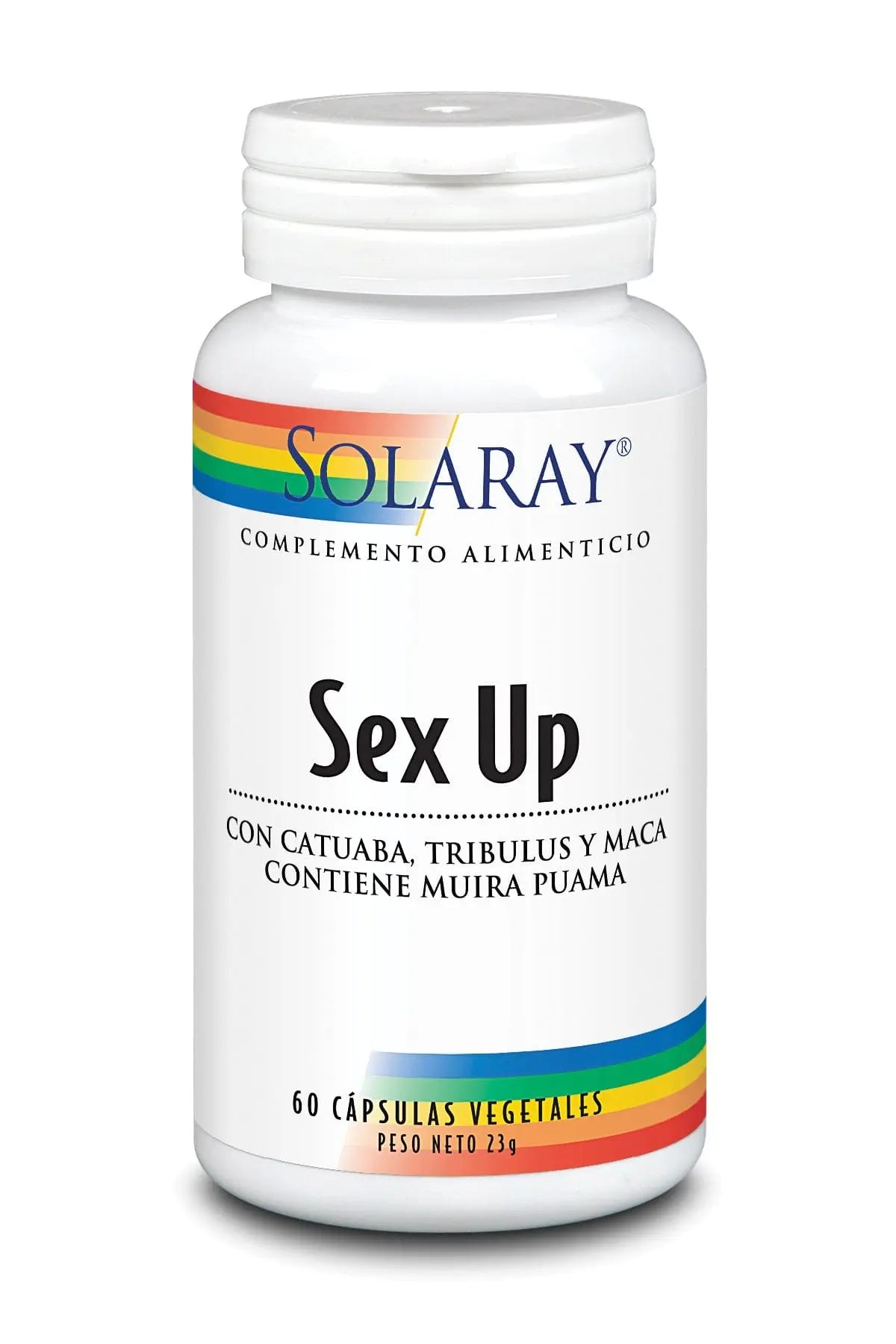 Solaray Sex Up dietary supplement capsules by Jag Couture London featuring 60 capsules for enhanced intimacy and vitality.
