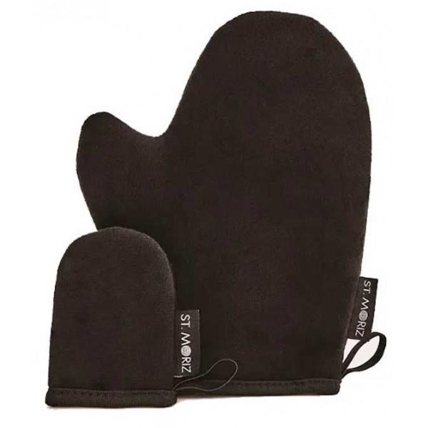 Jag Couture London New York St. Moriz tanning mitt set with two soft, seamless application mitts for even self-tanning.