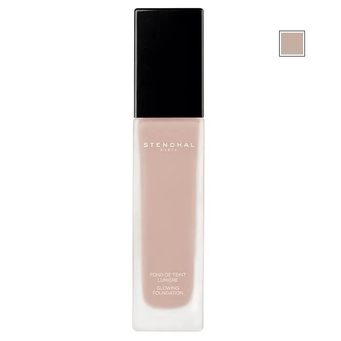 Stendhal Glowing Foundation 221 Sable Rosé by Jag Couture London New York, 30ml bottle with a sleek design and pinkish shade.