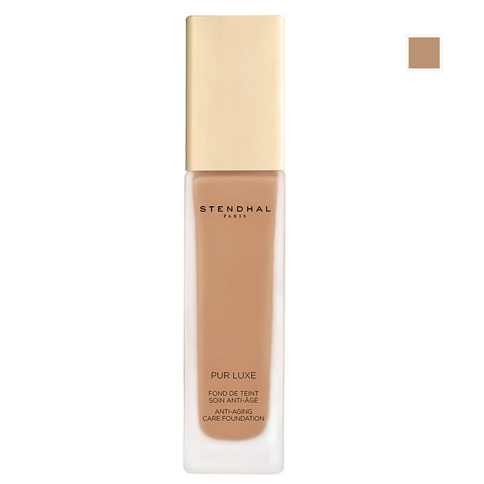 Stendhal Pur Luxe Anti-Aging Care Foundation in 431 Ambre, 30ml bottle, with smooth texture and elegant packaging by Jag Couture London.
