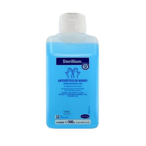 Sterillium antiseptic hand solution in a 500ml bottle, designed for effective hand hygiene by Jag Couture London New York.