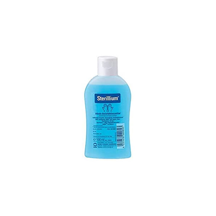 Jag Couture London New York Sterillium Hand Antiseptic Gel 100ml bottle with clear gel inside for hand sanitization.