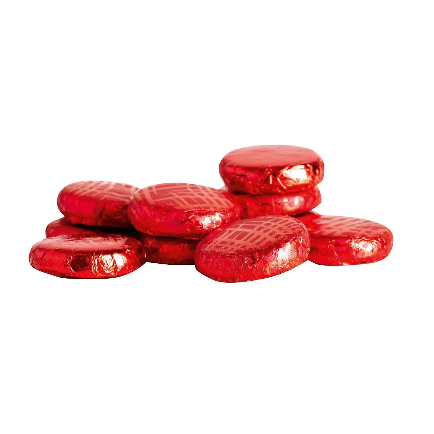 Dark chocolate covered strawberry crème fondants in red foil wrappers, 120 pieces by Jag Couture London New York.