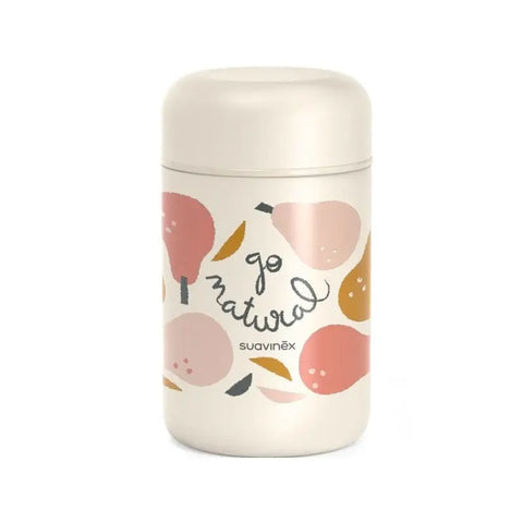 Suavinex girl’s 350ml food thermos by Jag Couture London - New York, showing a sleek, insulated plastic container for kids' meals.