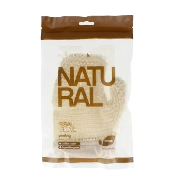 Jag Couture London New York natural sisal glove made from 100% ecological sisal fibers, showcasing a textured eco-friendly cleaning accessory.
