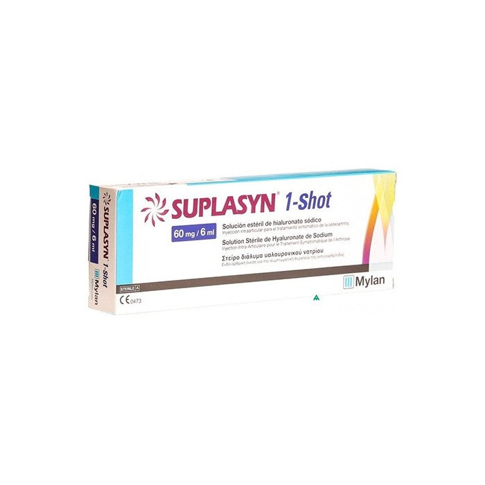 Jag Couture London - New York Suplasyn 1-Shot Syringe 6ml for joint relief, clear syringe with label and needle.
