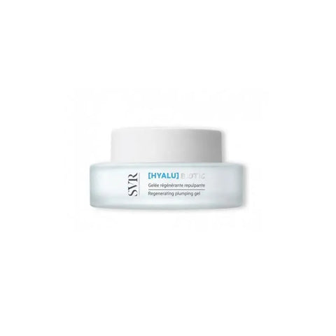 Jag Couture London Biotic Hyalu Regenerating Plumping Gel in a 50ml jar, showcasing its sleek packaging and gel texture.