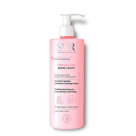 Svr Topialyse Lavante Baume 400ml by Jag Couture London - New York, soothing moisturizer for sensitive skin, shown in a 400ml tube.