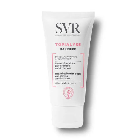 Svr Topialyse Repairing Barrier Cream by Jag Couture London, 50ml jar showing smooth, soothing cream for sensitive skin.