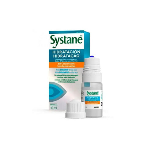 Jag Couture London - New York Systane Hydration Lubricant Eye Drops 10ml bottle with label and clear cap.