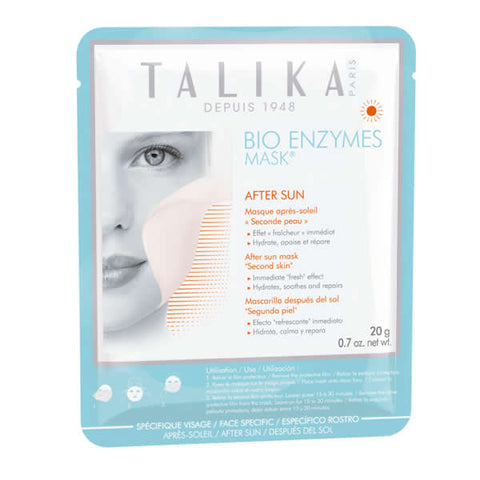 Talika Bio Enzyme Mask After Sun by Jag Couture London, showing a 20g skincare mask in a sleek container.