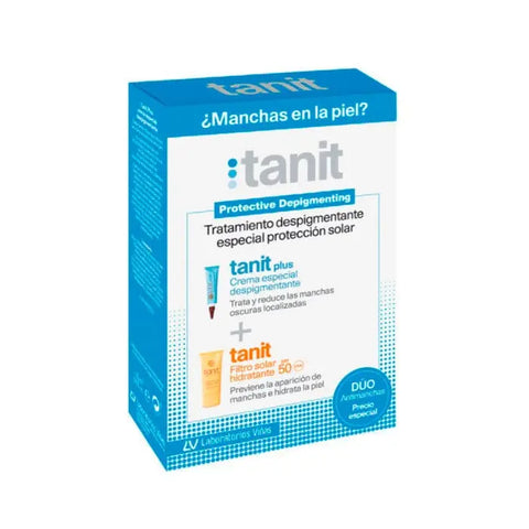 Tanit Plus Duplo sunscreen by Jag Couture London and New York, featuring 15ml and 50ml bottles for skincare protection.