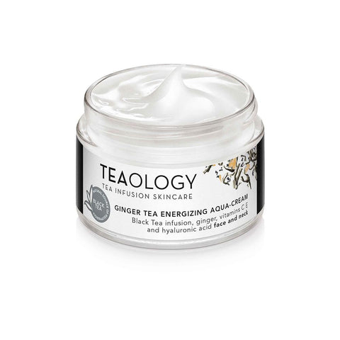 Jag Couture London Ginger Tea Energizing Aqua-cream in 50ml jar, showcasing the skincare product with a fresh, vibrant design.