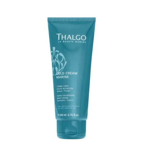 Thalgo Cold Cream Marine Deeply Nourishing Body Cream in 200ml jar, featuring rich, hydrating formula for smooth skin