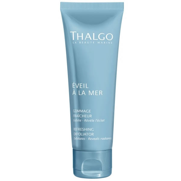 Thalgo Eveil À La Mer refreshing exfoliator in a 50ml tube, featuring a gentle, invigorating formula for smooth skin.