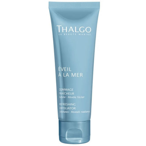 Thalgo Eveil À La Mer refreshing exfoliator in a 50ml tube, featuring a gentle, invigorating formula for smooth skin.