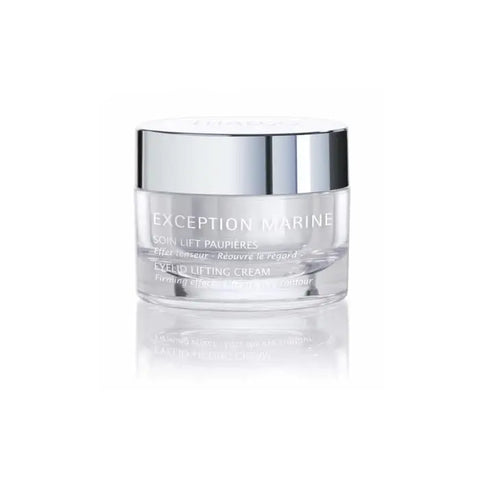 Thalgo Exception Marine Eyelid Lifting Cream 15ml jar with a sleek container, designed for lifting and firming the delicate eye area.