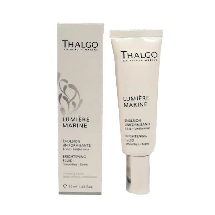 Thalgo Lumière Marine Brightening Fluid 50ml bottle with sleek packaging, designed to brighten and hydrate skin.