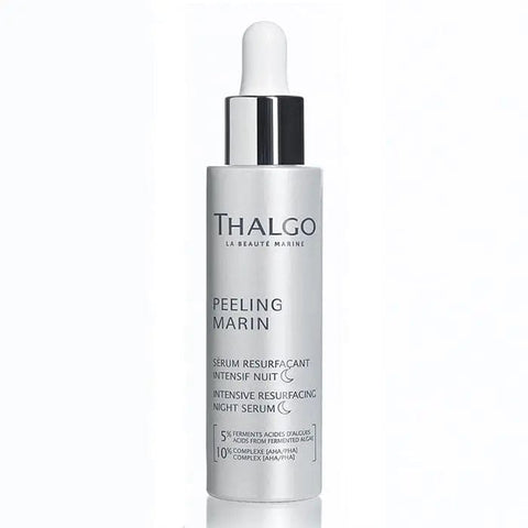 Thalgo Peeling Marin Intensive Night Serum in 30ml bottle, featuring marine-based skincare by Jag Couture London New York.